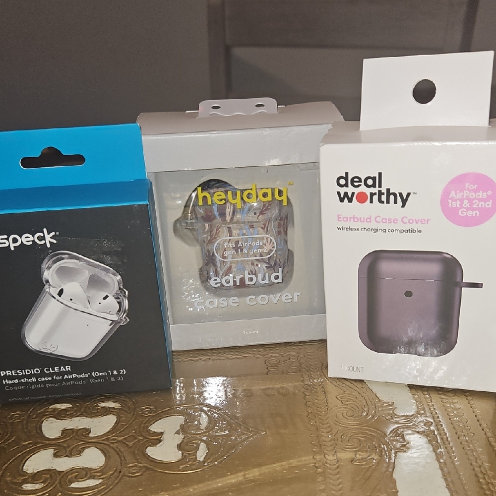 Speck Presidio Clear Earbud Case Cover Airpods Gen 1&2 BUNDLE
